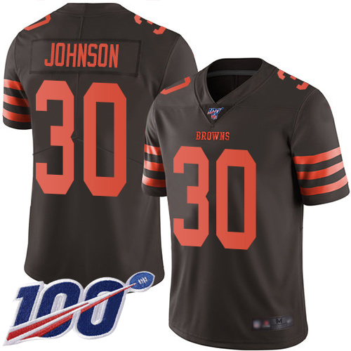 Cleveland Browns D Ernest Johnson Men Brown Limited Jersey #30 NFL Football 100th Season Rush Vapor Untouchable->cleveland browns->NFL Jersey